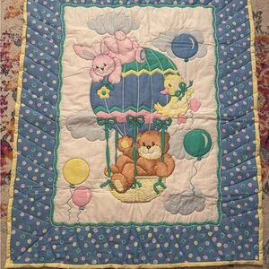 Baby Essentials Blue and Yellow Quilted Blanket